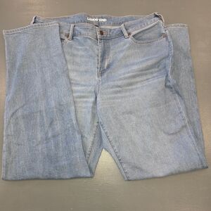 Lands' End Women Sz 18W Sustainable Denim Recover Straight Leg Light Wash Jeans